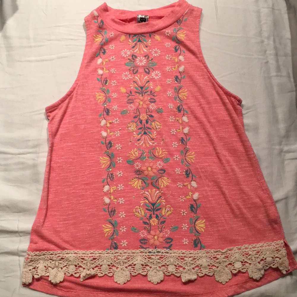 Pink flowered shirt